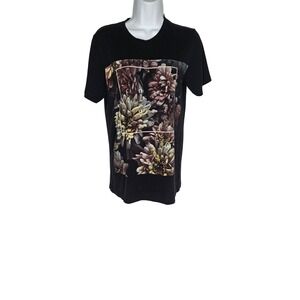 Bella‎ Canvas Colours Band  Floral Graphic Tee Casual SS Top Black Small